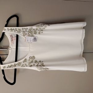 Forever Twenty One white and silver top